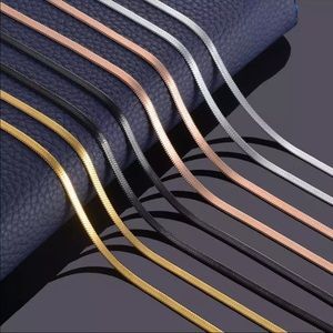 3mm Flat Necklace Filmy Snake Rose Gold Necklace